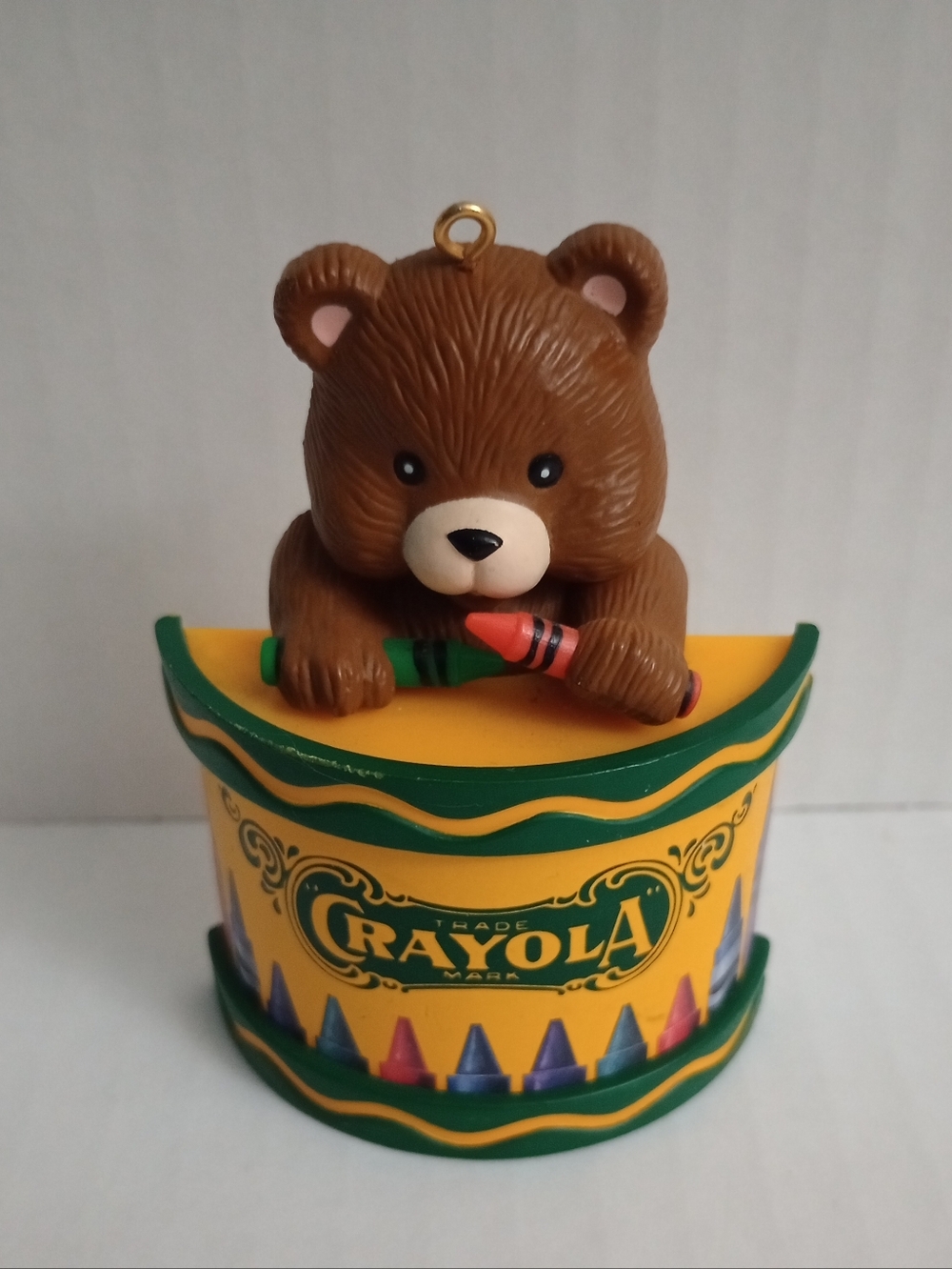 Binney & Smith Inc Crayola Teddy Bear On Drum Christmas Ornament Vintage 1992